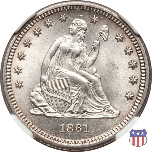 Liberty Seated - Variety 1 (1838-1866) 1861 (Philadelphia)