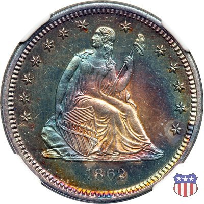 Liberty Seated - Variety 1 (1838-1866) 1862 (Philadelphia)