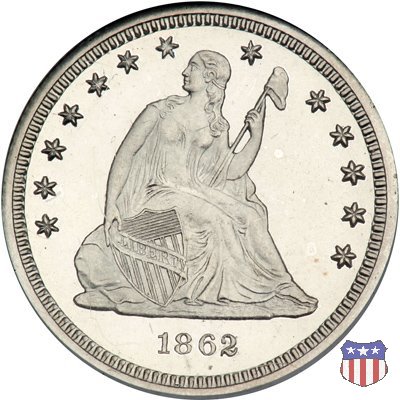 Liberty Seated - Variety 1 (1838-1866) 1862 (Philadelphia)