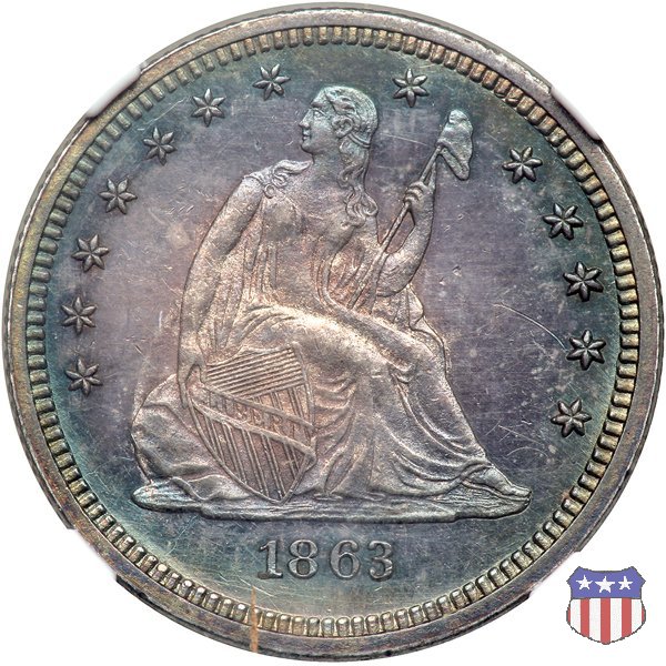 Liberty Seated - Variety 1 (1838-1866) 1863 (Philadelphia)