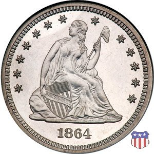 Liberty Seated - Variety 1 (1838-1866) 1864 (Philadelphia)