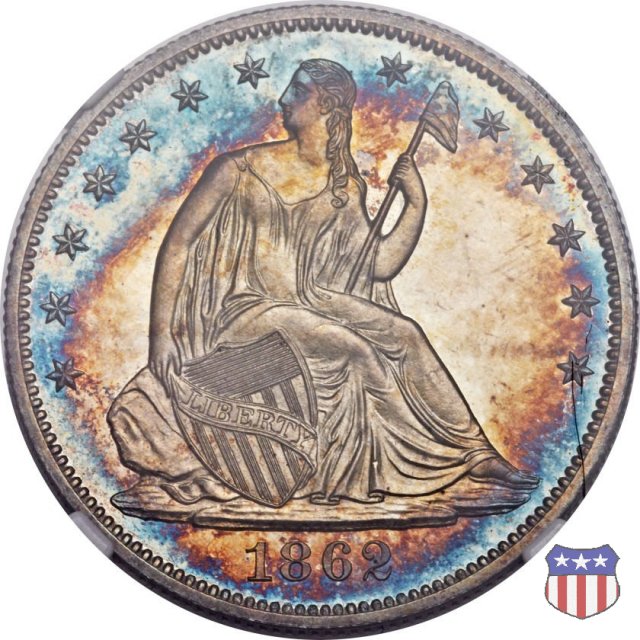 Liberty Seated - Variety 1 (1839-1866) 1862 (Philadelphia)