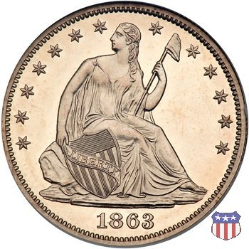 Liberty Seated - Variety 1 (1839-1866) 1863 (Philadelphia)