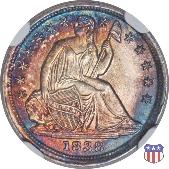 Liberty Seated - Variety 2 (1838-1859) 1838 (Philadelphia)