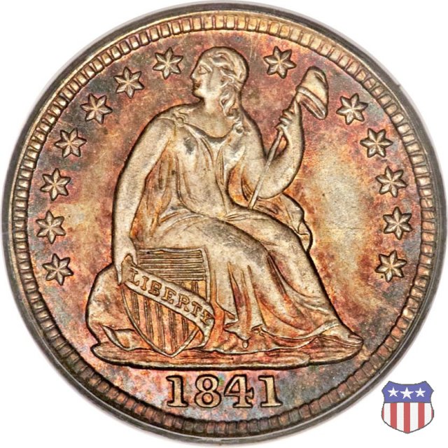 Liberty Seated - Variety 2 (1838-1859) 1841 (Philadelphia)