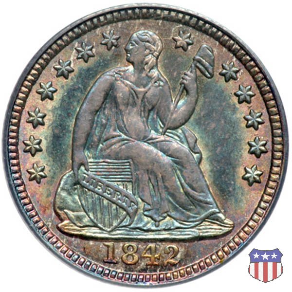 Liberty Seated - Variety 2 (1838-1859) 1842 (Philadelphia)