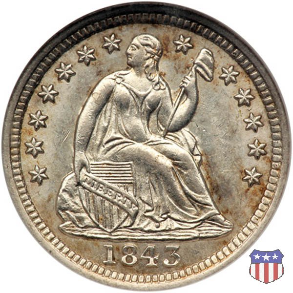 Liberty Seated - Variety 2 (1838-1859) 1843 (Philadelphia)