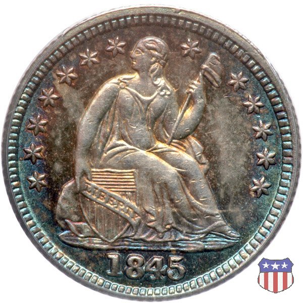 Liberty Seated - Variety 2 (1838-1859) 1845 (Philadelphia)