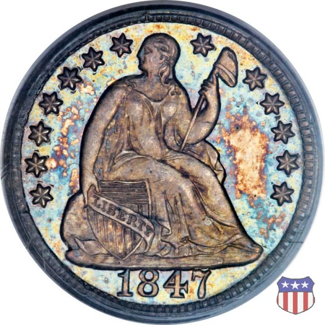 Liberty Seated - Variety 2 (1838-1859) 1847 (Philadelphia)