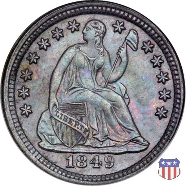 Liberty Seated - Variety 2 (1838-1859) 1849 (Philadelphia)