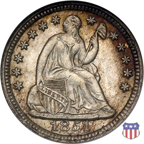 Liberty Seated - Variety 2 (1838-1859) 1851 (Philadelphia)