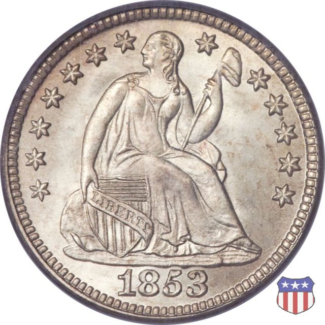 Liberty Seated - Variety 2 (1838-1859) 1853 (Philadelphia)