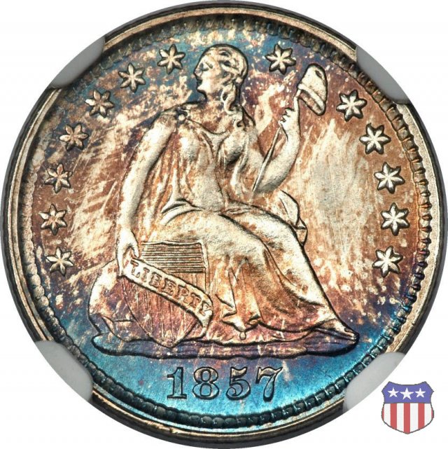 Liberty Seated - Variety 2 (1838-1859) 1857 (Philadelphia)