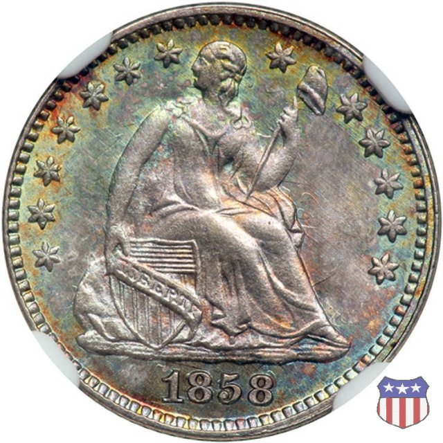 Liberty Seated - Variety 2 (1838-1859) 1858 (Philadelphia)