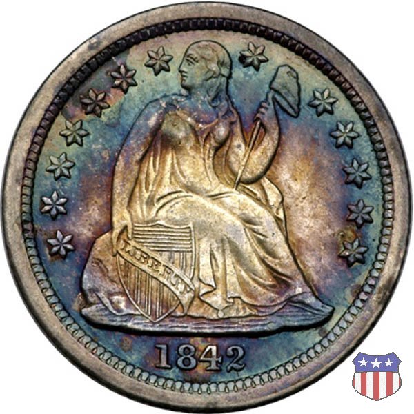 Liberty Seated - Variety 2 (1838-1860) 1842 (Philadelphia)