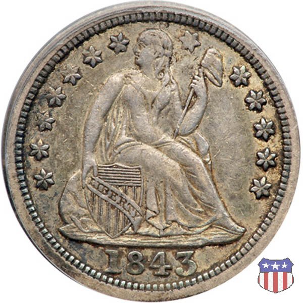 Liberty Seated - Variety 2 (1838-1860) 1843 (New Orleans)