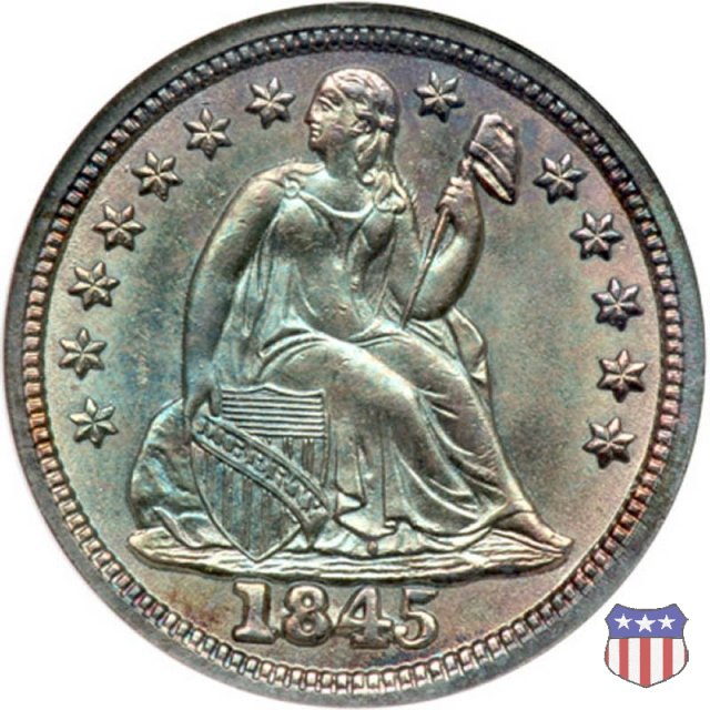 Liberty Seated - Variety 2 (1838-1860) 1845 (Philadelphia)