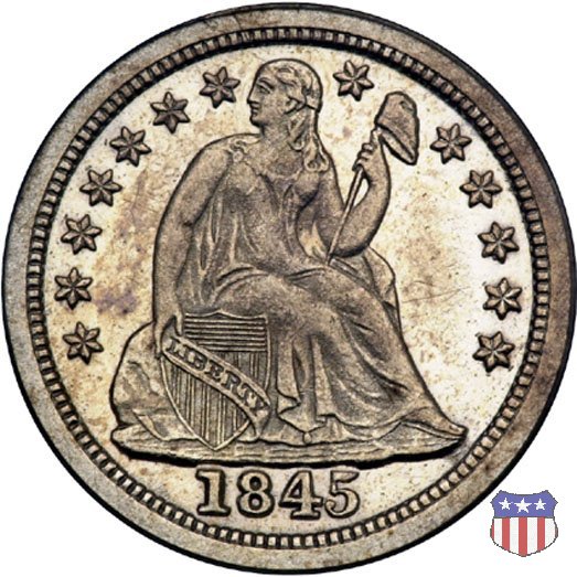 Liberty Seated - Variety 2 (1838-1860) 1845 (New Orleans)