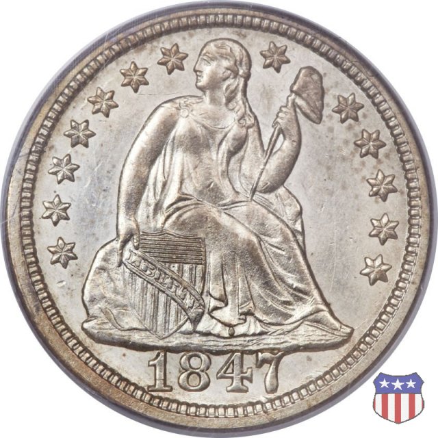 Liberty Seated - Variety 2 (1838-1860) 1847 (Philadelphia)