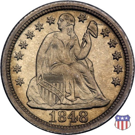 Liberty Seated - Variety 2 (1838-1860) 1848 (Philadelphia)