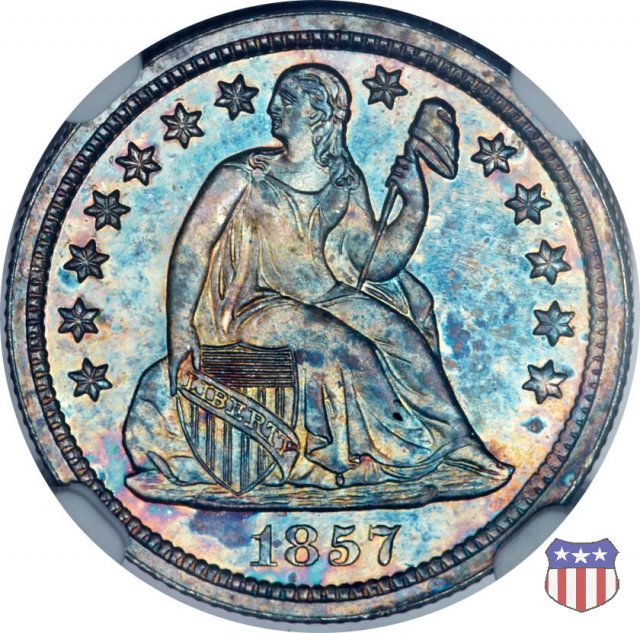 Liberty Seated - Variety 2 (1838-1860) 1857 (Philadelphia)