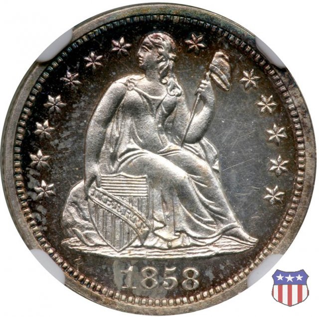 Liberty Seated - Variety 2 (1838-1860) 1858 (Philadelphia)