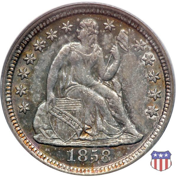 Liberty Seated - Variety 2 (1838-1860) 1858 (New Orleans)