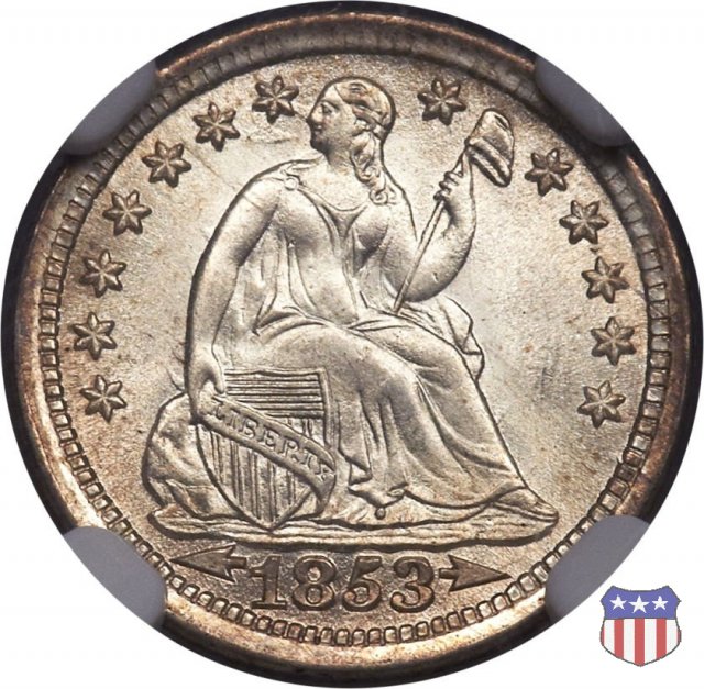 Liberty Seated - Variety 3 (1853-1855) 1853 (Philadelphia)