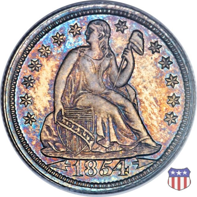 Liberty Seated - Variety 3 (1853-1855) 1854 (Philadelphia)