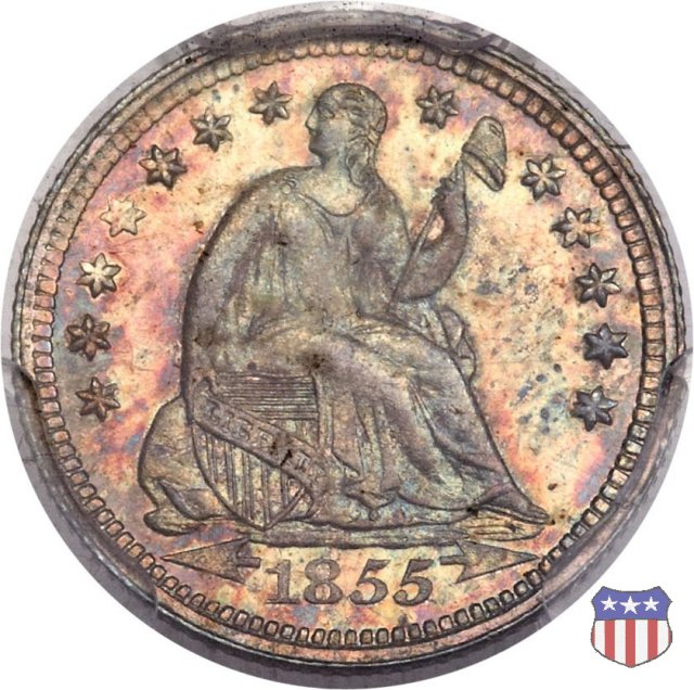 Liberty Seated - Variety 3 (1853-1855) 1855 (Philadelphia)