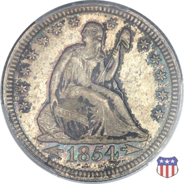 Liberty Seated - Variety 3 (1854-1855) 1854 (Philadelphia)