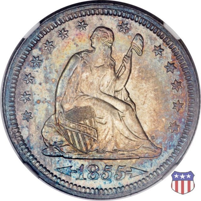 Liberty Seated - Variety 3 (1854-1855) 1855 (Philadelphia)