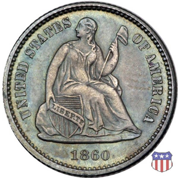 Liberty Seated - Variety 4 (1860-1873) 1860 (Philadelphia)