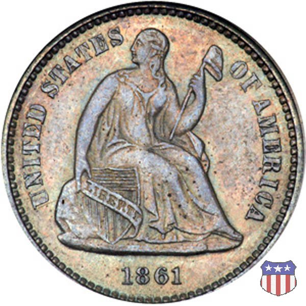 Liberty Seated - Variety 4 (1860-1873) 1861 (Philadelphia)