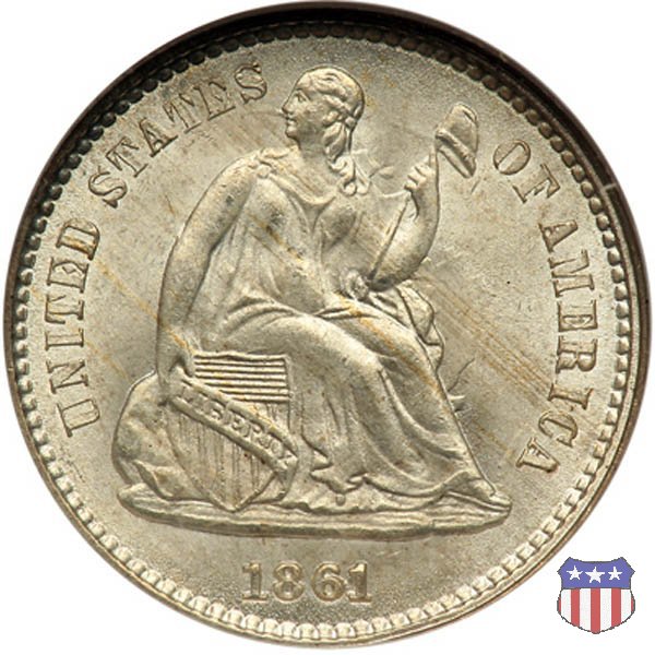 Liberty Seated - Variety 4 (1860-1873) 1861 (Philadelphia)