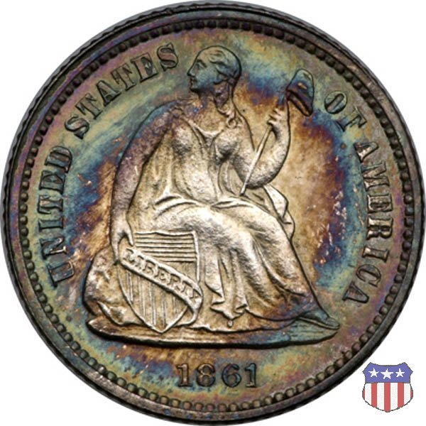 Liberty Seated - Variety 4 (1860-1873) 1861 (Philadelphia)