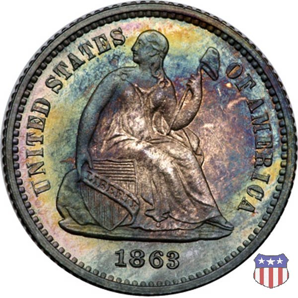 Liberty Seated - Variety 4 (1860-1873) 1863 (Philadelphia)