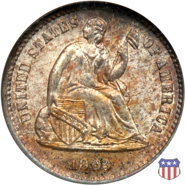 Liberty Seated - Variety 4 (1860-1873) 1863 (San Francisco)