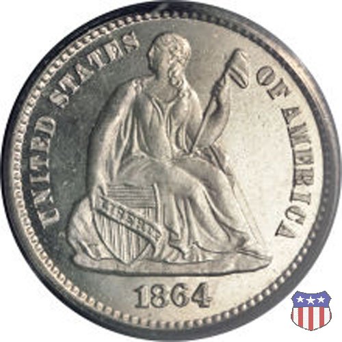 Liberty Seated - Variety 4 (1860-1873) 1864 (Philadelphia)