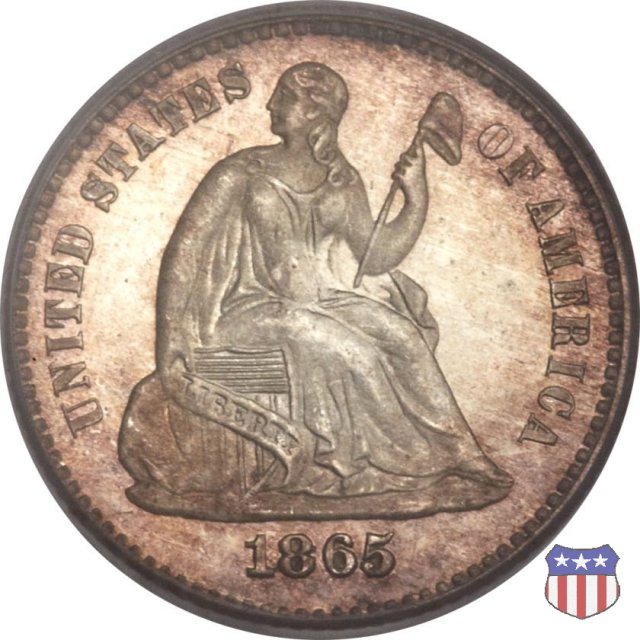 Liberty Seated - Variety 4 (1860-1873) 1865 (Philadelphia)