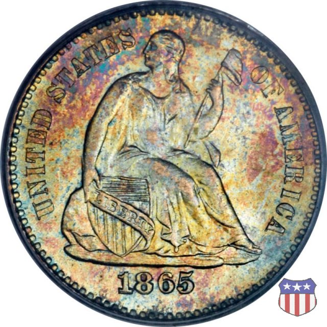 Liberty Seated - Variety 4 (1860-1873) 1865 (San Francisco)