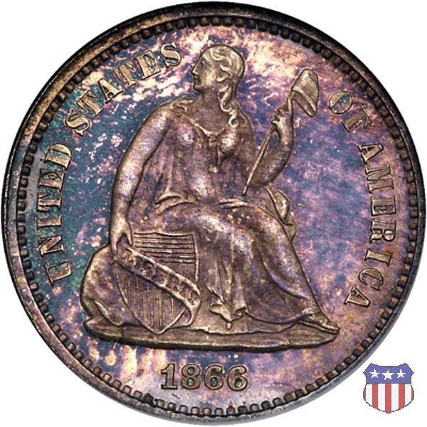 Liberty Seated - Variety 4 (1860-1873) 1866 (Philadelphia)