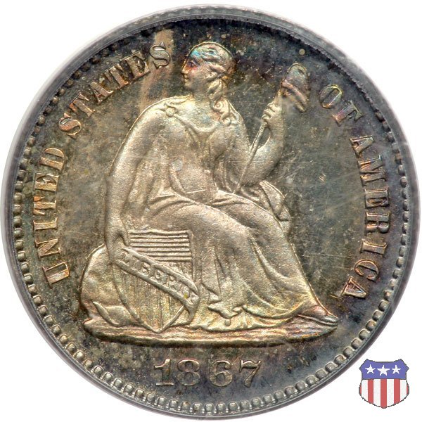 Liberty Seated - Variety 4 (1860-1873) 1867 (Philadelphia)