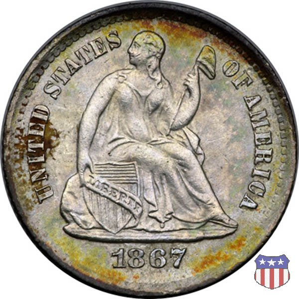 Liberty Seated - Variety 4 (1860-1873) 1867 (San Francisco)