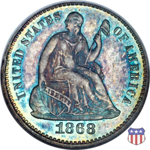 Liberty Seated - Variety 4 (1860-1873) 1868 (Philadelphia)