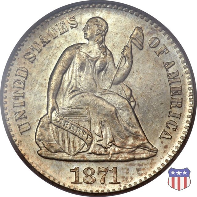 Liberty Seated - Variety 4 (1860-1873) 1871 (San Francisco)