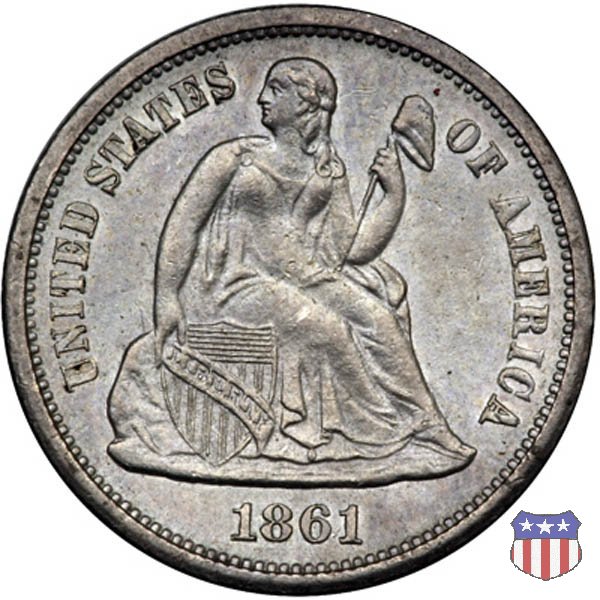 Liberty Seated - Variety 4 (1860-1891) 1861 (San Francisco)