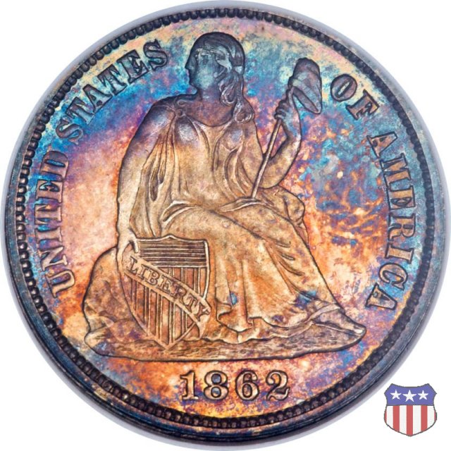 Liberty Seated - Variety 4 (1860-1891) 1862 (Philadelphia)