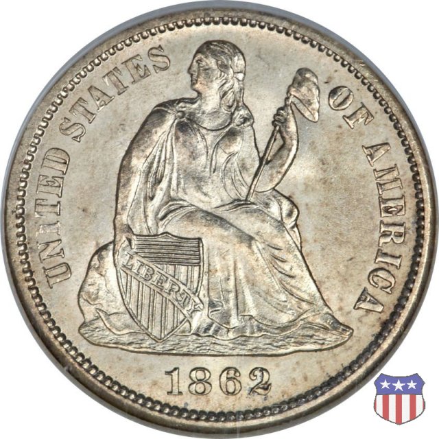 Liberty Seated - Variety 4 (1860-1891) 1862 (San Francisco)