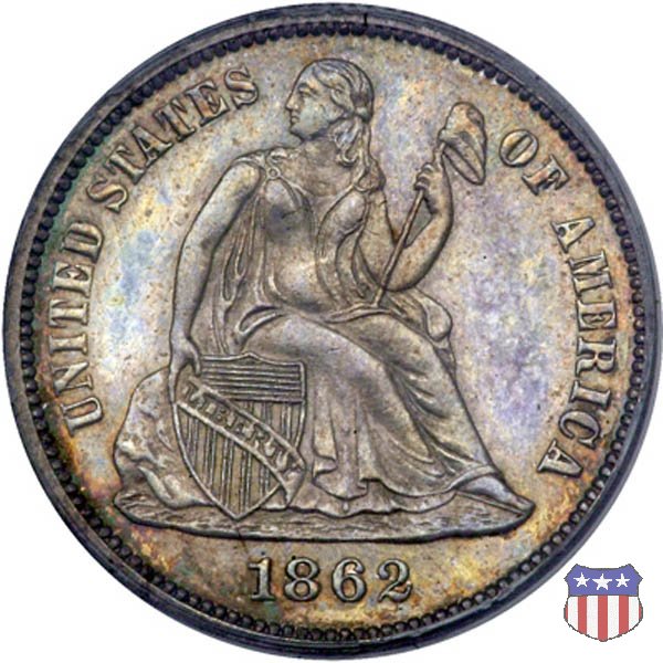 Liberty Seated - Variety 4 (1860-1891) 1862 (Philadelphia)